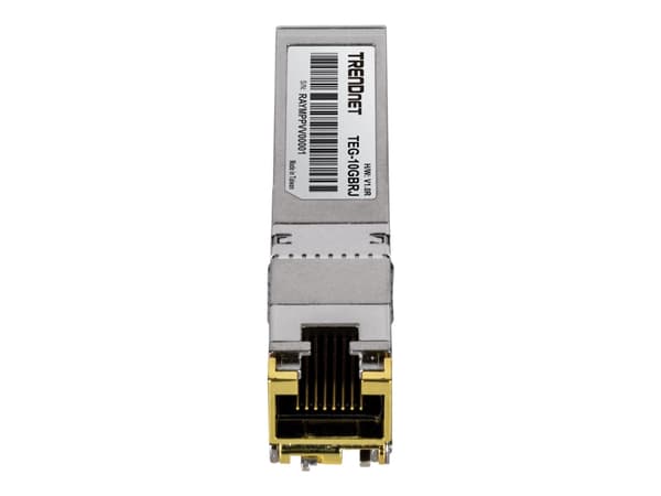 TRENDnet TEG 10GBRJ - SFP+ transceivermodul - 10GbE, 5GbE, 2.5GbE - 1000Base-T, 10GBase-T, 2.5GBase-T, 5GBase-T - RJ-45 - opp til 100 m - TAA-samsvar