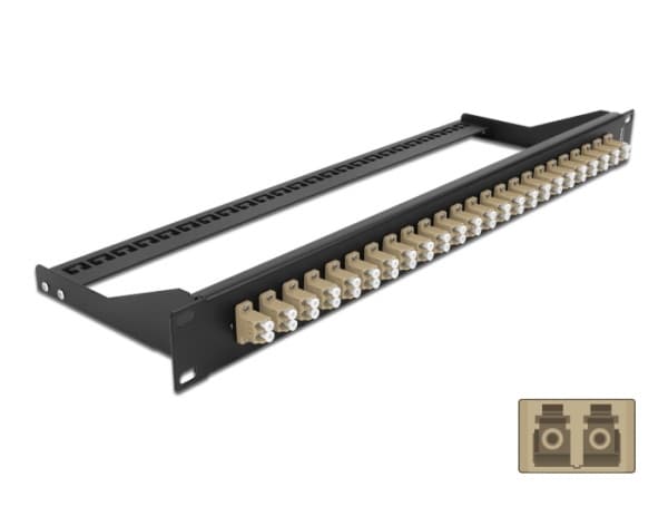 Delock - Koblingspanel - rackmonterbar - LC Duplex MM X 24 - svart, beige - 1U - 19"