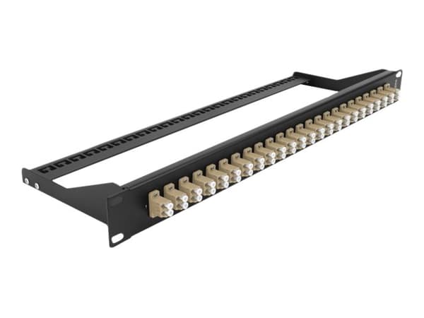 Delock - Koblingspanel - rackmonterbar - LC Duplex MM X 24 - svart, beige - 1U - 19" Beige, Sort