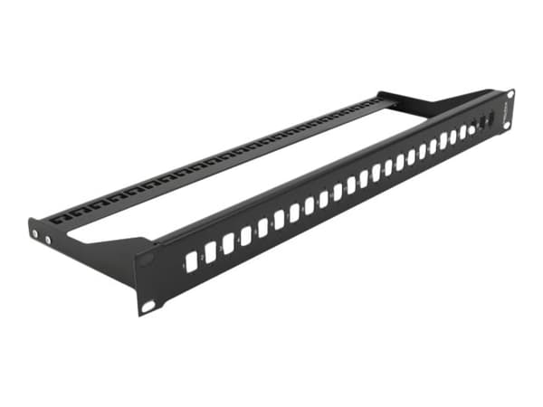 Delock - Pluggbord (blankt) - rackmonterbar - svart - 1U - 19" - 24 porter Sort
