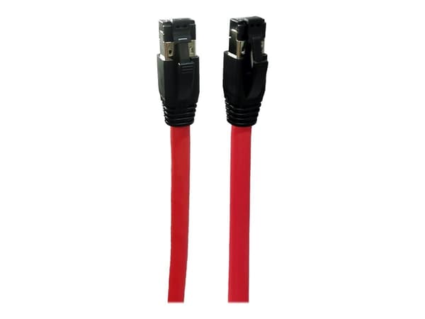 MicroConnect - Koblingskabel - RJ-45 (hann) til RJ-45 (hann) - 7.5 m - S/FTP - CAT 8.1 - halogenfri, uten hindringer - rød