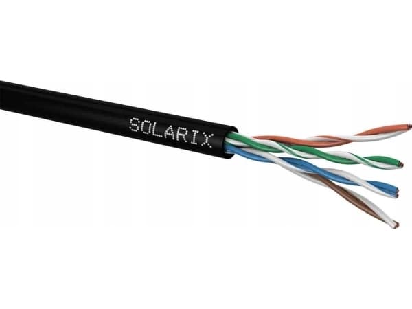 Installasjonskabel Solarix utendørs UTP, Cat5E, wire, PE, boks 100m SXKD-5E-UTP-PE
