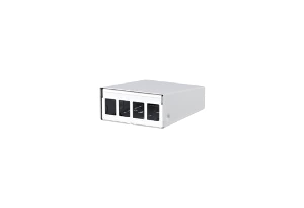 Metz Connect - Utgangshus med overflatemontering - unequipped - veggmonterbar, DIN-skinnemonterbar - ren hvit, RAL 9010 - 4 porter
