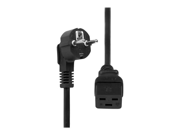 ProXtend - Strømkabel - IEC 60320 C19 til type F (hann) vinklet - 250 V - 10 A - 3 m - svart - Europa