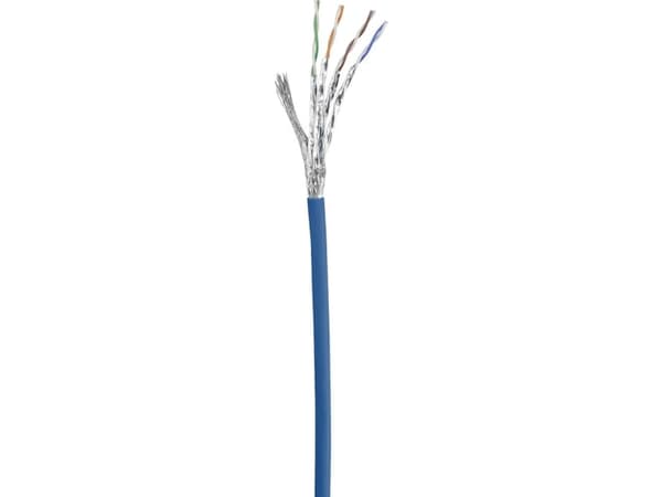 Renkforce RF-4942810 RJ45 Verkkokaapeli, liitäntäkaapeli CAT 6 S/FTP 0,50 m Sininen lukitussuojalla, kullatut liittimet, paloturvallinen 1 kpl 1 kpl