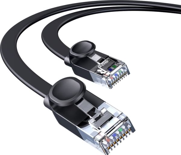 Baseus Baseus Speed Six flat RJ45 nettverkskabel 1000 Mbps 2m svart (WKJS000101)