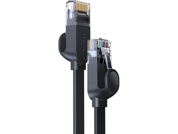 Baseus Baseus Speed Six flat RJ45 nettverkskabel 1000 Mbps 2m svart (WKJS000101)