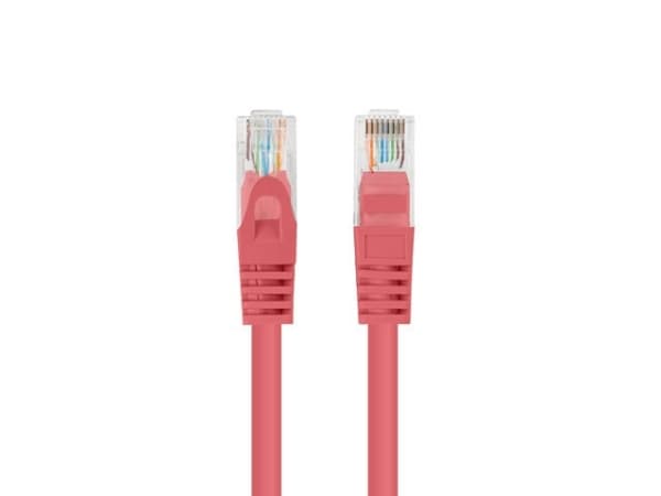 Lanberg - Koblingskabel - 2 m - 4.8 mm - U/UTP, uskjermet - CAT 5/5e - flertrådet - RAL 3017, rød (en pakke 10)