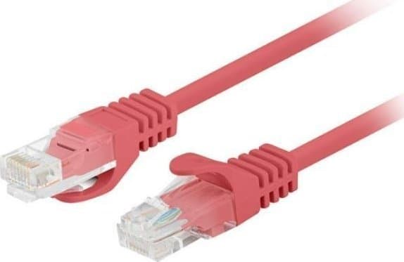 Lanberg - Koblingskabel - 2 m - 4.8 mm - U/UTP, uskjermet - CAT 5/5e - flertrådet - RAL 3017, rød (en pakke 10)
