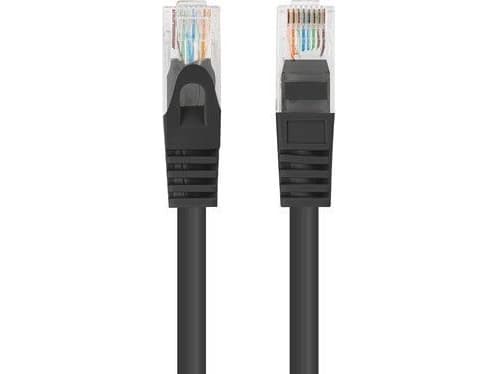 Lanberg - Patch-kabel - RJ-45 (hane) till RJ-45 (hane) - 1.5 m - 5.4 mm - UTP - CAT 6 - hakfri, formpressad, tvinnad, rund - svart, RAL 9004 (paket o