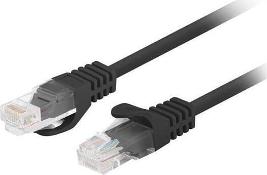 Lanberg - Patch-kabel - RJ-45 (hane) till RJ-45 (hane) - 1.5 m - 5.4 mm - UTP - CAT 6 - hakfri, formpressad, tvinnad, rund - svart, RAL 9004 (paket o