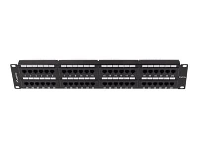 Lanberg - Koblingspanel - rackmonterbar - CAT 5/5e - UTP - RJ-45 X 48 - RAL 9004, svart - 2U - 19"