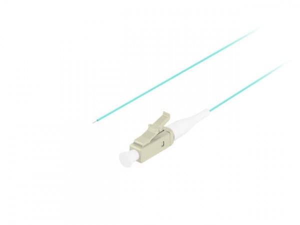 Lanberg - Grisehale - LC/UPC-multimodus (hann) - 2 m - 0.9 mm - fiberoptisk - 50 / 125 mikroner - OM3 - easy strip construction, halogenfri - turkis