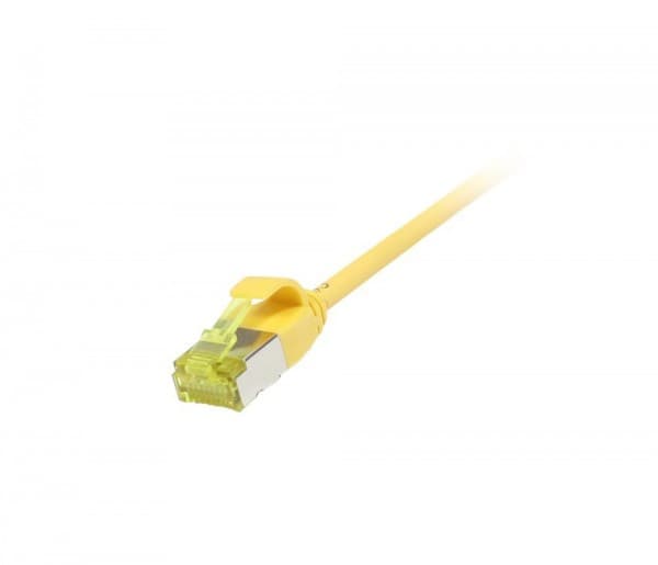 Patchkabel RJ45 CAT6A 500Mhz 15m gul UFTP slimline rund d38mm TPELSZHSuperflex AWG32 med CAT7 råkabel Synergy 21