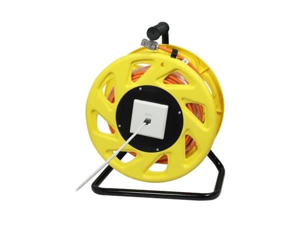 Kabeltrommel CAT6A 50m CAT7A råkabel SSTPSFTP med 2x stikkontakter RJ45CAT6A LSZH Synergy 21