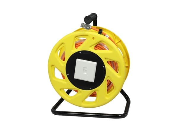 Kabeltrommel CAT6A 50m CAT7A råkabel SSTPSFTP med 2x stikkontakter RJ45CAT6A LSZH Synergy 21