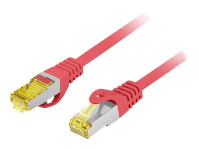 Lanberg - Koblingskabel - RJ-45 (hann) til RJ-45 (hann) - 50 cm - 6 mm - S/FTP - CAT 6a - flertrådet, uten hindringer, halogenfri - rød, RAL 3017