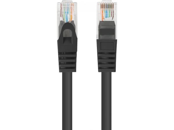 Lanberg - Koblingskabel - RJ-45 (hann) til RJ-45 (hann) - 7.5 m - 5.4 mm - U/UTP, uskjermet - CAT 6 - med støvel, uten hindringer - black RAL9004