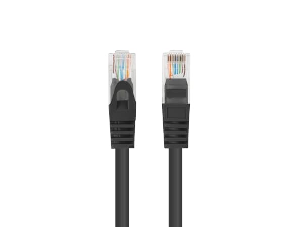 Lanberg - Koblingskabel - RJ-45 (hann) til RJ-45 (hann) - 7.5 m - 5.4 mm - U/UTP, uskjermet - CAT 6 - med støvel, uten hindringer - black RAL9004