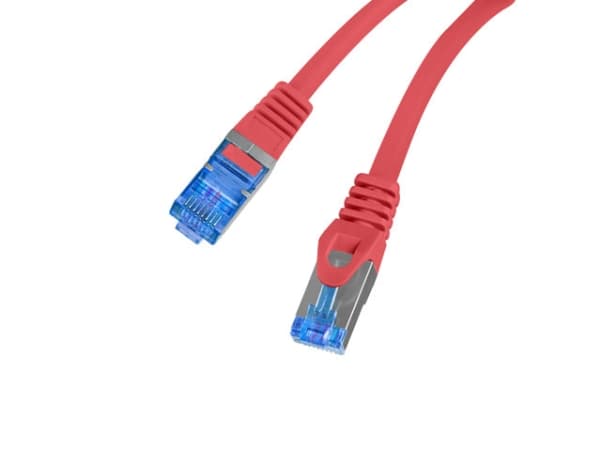 Lanberg - Koblingskabel - RJ-45 (hann) til RJ-45 (hann) - 25 cm - 6 mm - S/FTP - CAT 6a - halogenfri, uten hindringer, rund, flertrådet - RAL 3017, r