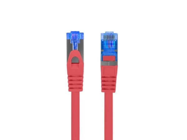 Lanberg - Koblingskabel - RJ-45 (hann) til RJ-45 (hann) - 25 cm - 6 mm - S/FTP - CAT 6a - halogenfri, uten hindringer, rund, flertrådet - RAL 3017, r