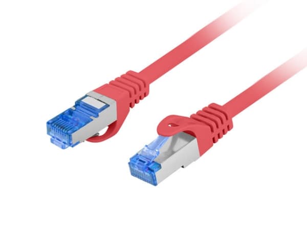 Lanberg - Koblingskabel - RJ-45 (hann) til RJ-45 (hann) - 25 cm - 6 mm - S/FTP - CAT 6a - halogenfri, uten hindringer, rund, flertrådet - RAL 3017, r