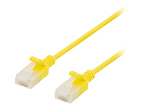 DELTACO - Koblingskabel - RJ-45 (hann) til RJ-45 (hann) - 30 cm - UTP - CAT 6a - halogenfri, formstøpt, uten hindringer - gul