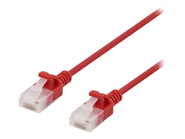 DELTACO - Patchkabel - RJ-45 (han) til RJ-45 (han) - 30 cm - UTP - CAT 6a - halogenfri, formet, knastfri - rød