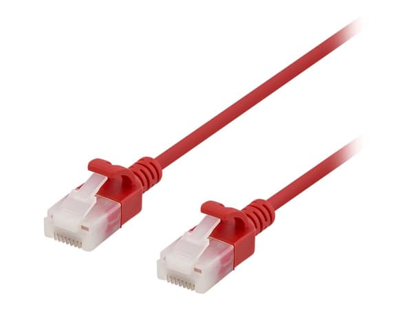 DELTACO - Patchkabel - RJ-45 (han) til RJ-45 (han) - 30 cm - UTP - CAT 6a - halogenfri, formet, knastfri - rød