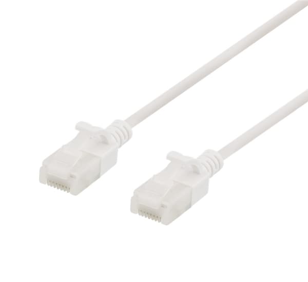 DELTACO U/UTP Cat6a patchkabel, slim, 3,5mm i diameter, 2m, vit