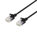 Miniatyrbild 1 av 2: DELTACO U/UTP Cat6a patchkabel, slim, 3,5mm i diameter, 1m, svart