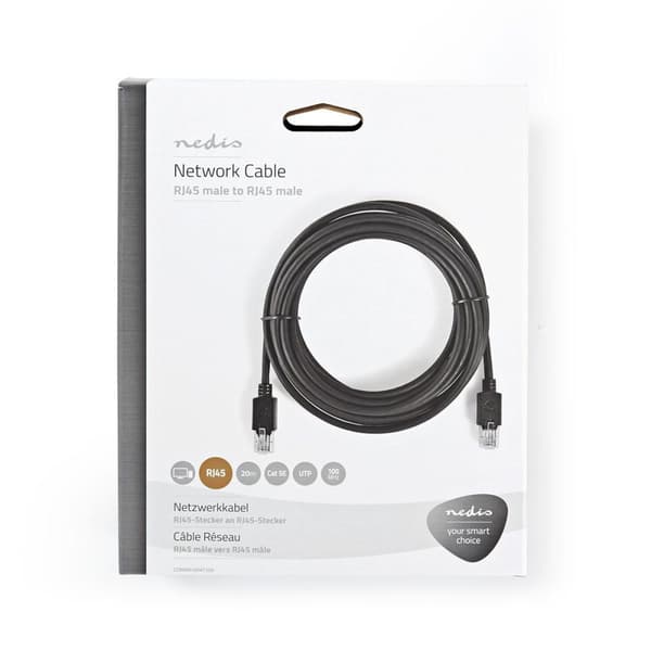 Nedis CAT5e netværkskabel | U/UTP | RJ45 Han | RJ45 Han | 20.0 m | Runde | LSZH | Antracit | Window Box