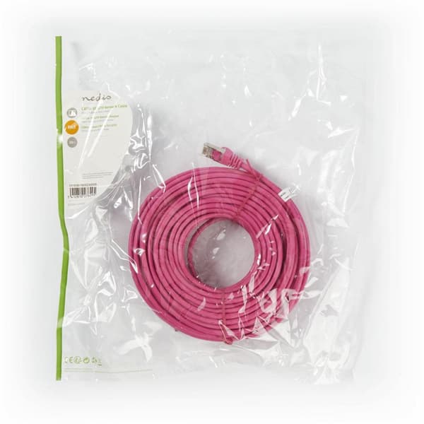 Nedis CAT5e netværkskabel | SF/UTP | RJ45 Han | RJ45 Han | 20.0 m | Runde | PVC | Pink | Plastikpose