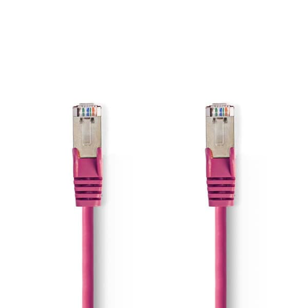 Nedis CAT5e netværkskabel | SF/UTP | RJ45 Han | RJ45 Han | 3.00 m | Runde | PVC | Pink | Plastikpose