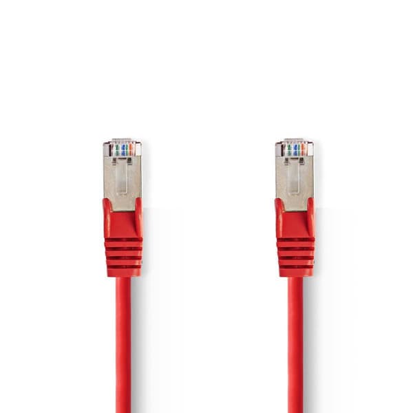 Nedis CAT5e netværkskabel | SF/UTP | RJ45 Han | RJ45 Han | 5.00 m | Runde | PVC | Rød | Plastikpose