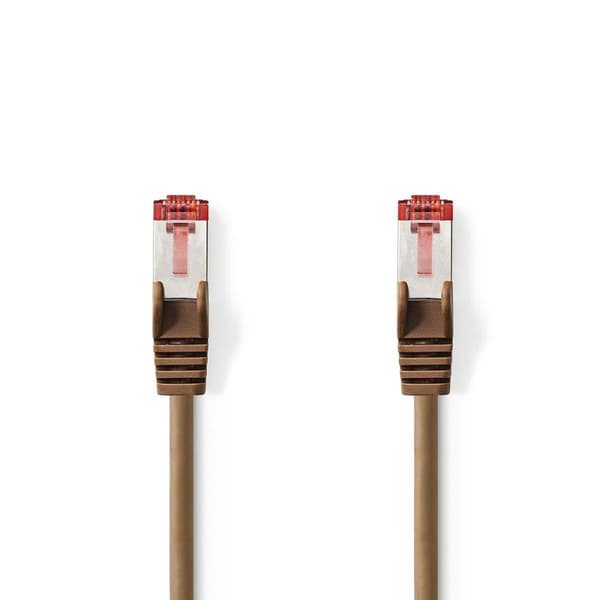 Nedis CAT6 Nätverkskabel | RJ45 hane | RJ45 hane | S/FTP | 7.50 m | Rund | LSZH | Brun | Plastpåse