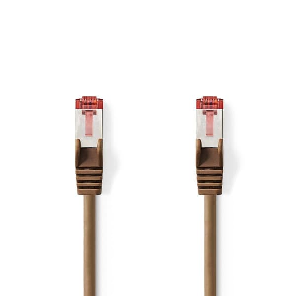Nedis CAT6 Nätverkskabel | RJ45 hane | RJ45 hane | S/FTP | 7.50 m | Rund | LSZH | Brun | Plastpåse