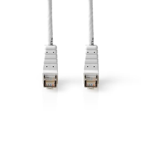 Bandridge CAT6 F/UTP-netværkskabel | RJ45-hanstik - RJ45-hanstik vinklet | 5,00 m | Hvid