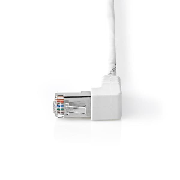 Bandridge CAT6 F/UTP-netværkskabel | RJ45-hanstik - RJ45-hanstik vinklet | 5,00 m | Hvid