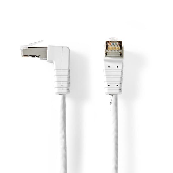 Bandridge CAT6 F/UTP-netværkskabel | RJ45-hanstik - RJ45-hanstik vinklet | 5,00 m | Hvid