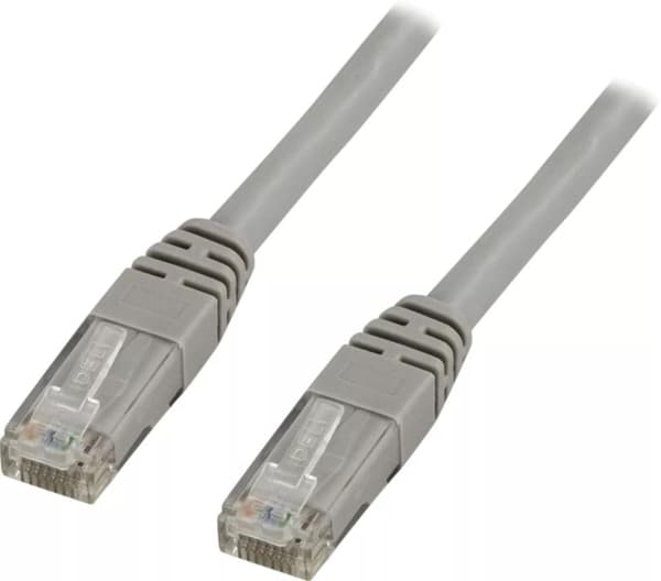 DELTACO U/UTP Cat6 patchkabel, LSZH (Low smoke zero halogen), 35m, grå