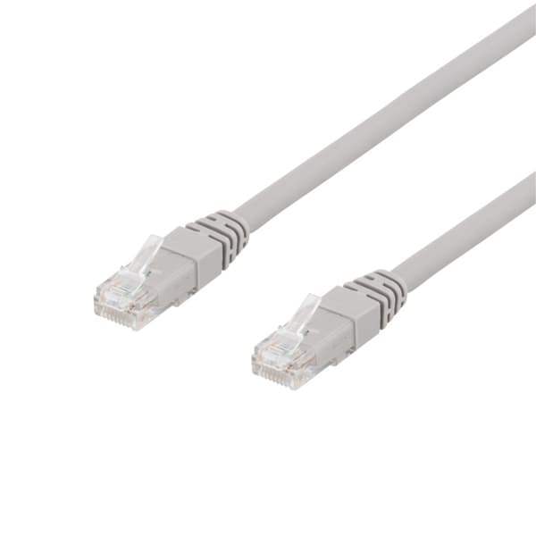 DELTACO U/UTP Cat6a patchkabel, LSZH, 5m, grå (TP-65AU)