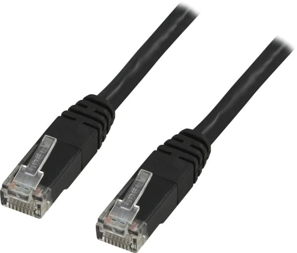 DELTACO UTP Cat6 patchkabel 15m, svart (TP-615S)