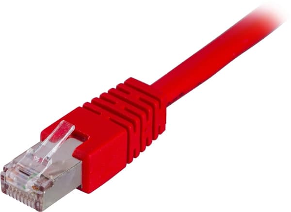 DELTACO F/UTP Cat6 patchkabel, LSZH (Low smoke zero halogen), 0,7m, rö