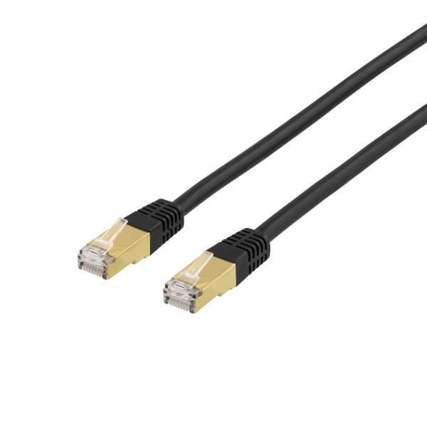 DELTACO S/FTP Cat7 patchkabel, LSZH (Low smoke zero halogen), guldbela