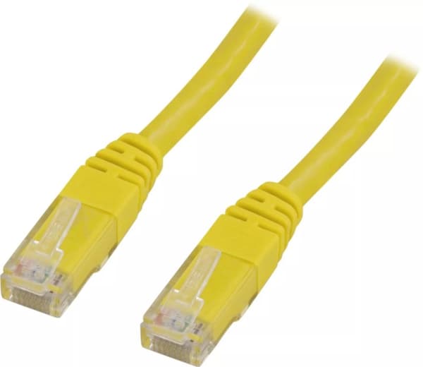 DELTACO U/UTP Cat6 patchkabel, 0,5m, Delta-certifierad, LSZH, gul