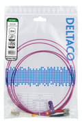 Miniatyrbillede 4 af 4: DELTACO Fiber cable, 2m, LC-ST Duplex, 50/125, pink