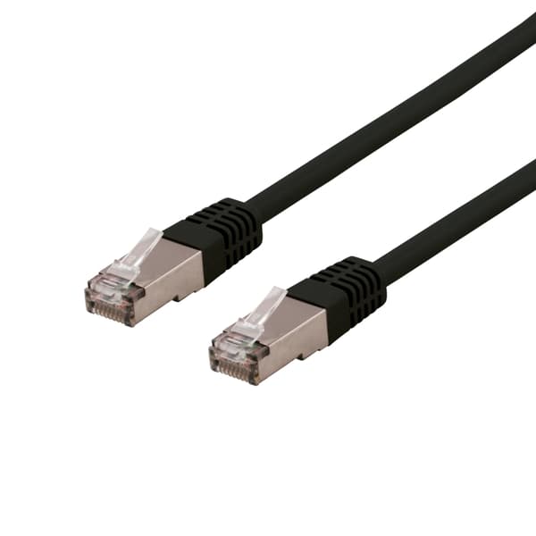 DELTACO S/FTP Cat6 patchkabel, LSZH, 0,5m, Black