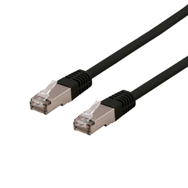 DELTACO U/FTP Cat6a patchkabel, LSZH, 0,3 m, svart
