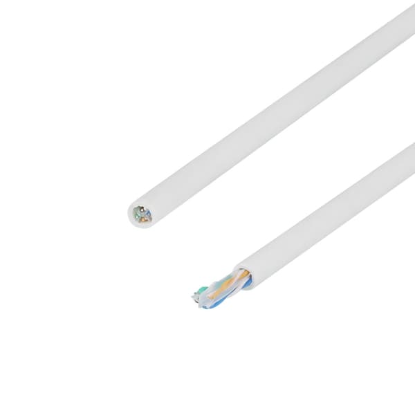 DELTACO U/UTP Cat6a installationskabel, slim 28AWG, 100m, LSZH, vit